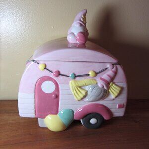 carrot patch cottage Easter Gnome Camper Cookie Jar (w3622)